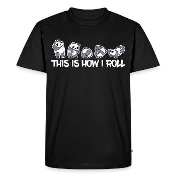 C'est comme ça que je roule T-shirt Pandas mignon - T-shirt Premium bio Homme - noir - Devant - Nico (187cm)