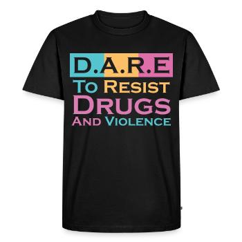D.A.R.E. To Resist Drugs And Violence T-shirt - Men's Premium Organic T-Shirt - black - Front - Nico (187cm)