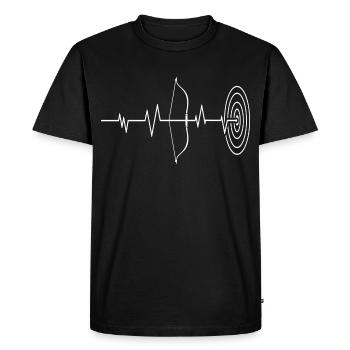 Grab This Eye-Catching Shirt "Heartbeat EKG - Männer Premium Bio T-Shirt - Schwarz - Vorne - Nico (187cm)