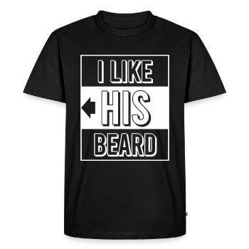 J'aime sa barbe moustache mode T-shirts design - T-shirt Premium bio Homme - noir - Devant - Nico (187cm)