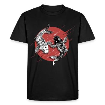 Yin- und Yang-Koi - Männer Premium Bio T-Shirt - Schwarz - Vorne - Nico (187cm)