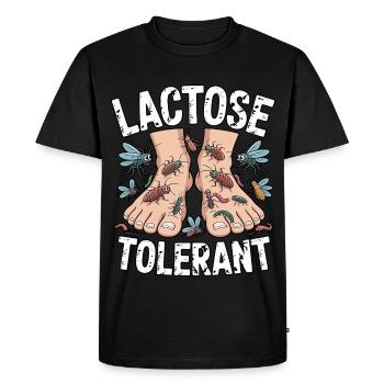 Lactose Tolerant – Funny Geek Saying Design - Men's Premium Organic T-Shirt - black - Front - Nico (187cm)