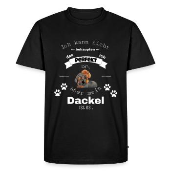 Dachshund disant chemise et accessoires - T-shirt Premium bio Homme - noir - Devant - Nico (187cm)