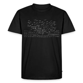 Vögel sind frei Stacheldraht und Grenzen brechen - Männer Premium Bio T-Shirt - Schwarz - Vorne - Nico (187cm)