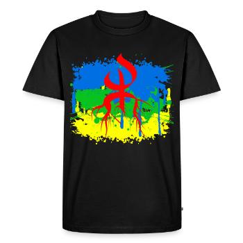 Drapeau amazigh - T-shirt Premium bio Homme - noir - Devant - Nico (187cm)
