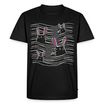 Lapins - Lapin - Dessin - Lapin mignon - T-shirt Premium bio Homme - noir - Devant - Nico (187cm)