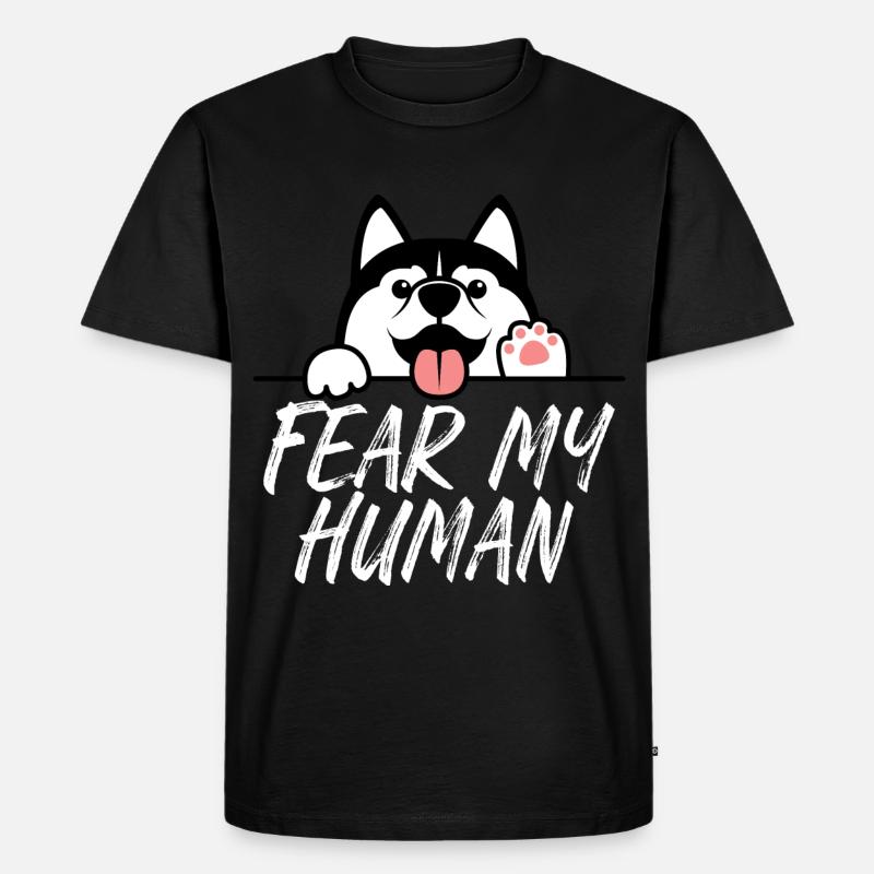 Husky - Männer Premium Bio T-Shirt - Schwarz
