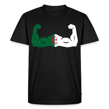 Algérie en Force - T-shirt Premium bio Homme - noir - Devant - Nico (187cm)