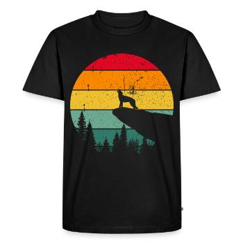 Vintage Rétro Wolf Comic illustration chien amour - T-shirt Premium bio Homme - noir - Devant - Nico (187cm)