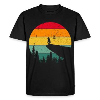 Singe Vintage Retro Singes Musique Banane Chimpanze - T-shirt Premium bio Homme - noir - Devant - Nico (187cm)