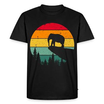 Vintage Retro Elephant Funny Comic Kids Proboscis - Men's Premium Organic T-Shirt - black - Front - Nico (187cm)