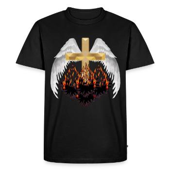 Traversez le paradis l’enfer au-delà de la réincarnation Satan - T-shirt Premium bio Homme - noir - Devant - Nico (187cm)
