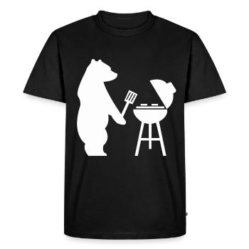 Bear Grill Grill Grilling Tongs - Men's Premium Organic T-Shirt - black - Front - Nico (187cm)