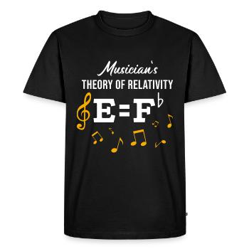Théorie de la musique de la relativité / idée cadeau des musiciens - T-shirt Premium bio Homme - noir - Devant - Nico (187cm)