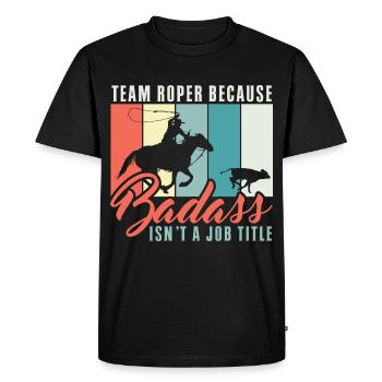Team Roping Design for Team Roper Funny Cowboy - Men's Premium Organic T-Shirt - black - Front - Nico (187cm)