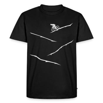 Rennfahrrad an Single speed da Alpen am Berg MTB - Männer Premium Bio T-Shirt - Schwarz - Vorne - Nico (187cm)