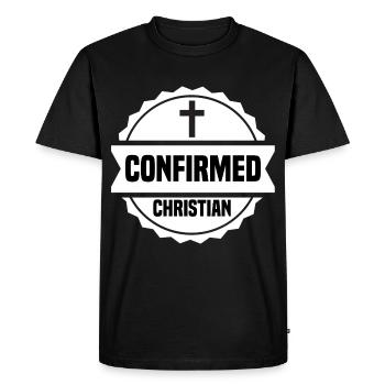 Confirmation catholique Confirmé Ki chrétienne - T-shirt Premium bio Homme - noir - Devant - Nico (187cm)