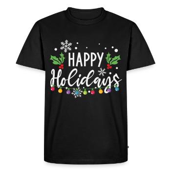 Joyeuses Fêtes De Noël Ampoules - T-shirt Premium bio Homme - noir - Devant - Nico (187cm)