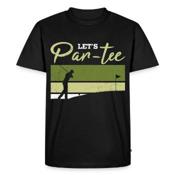 Let's Par-tee Golf Pun - Männer Premium Bio T-Shirt - Schwarz - Vorne - Nico (187cm)