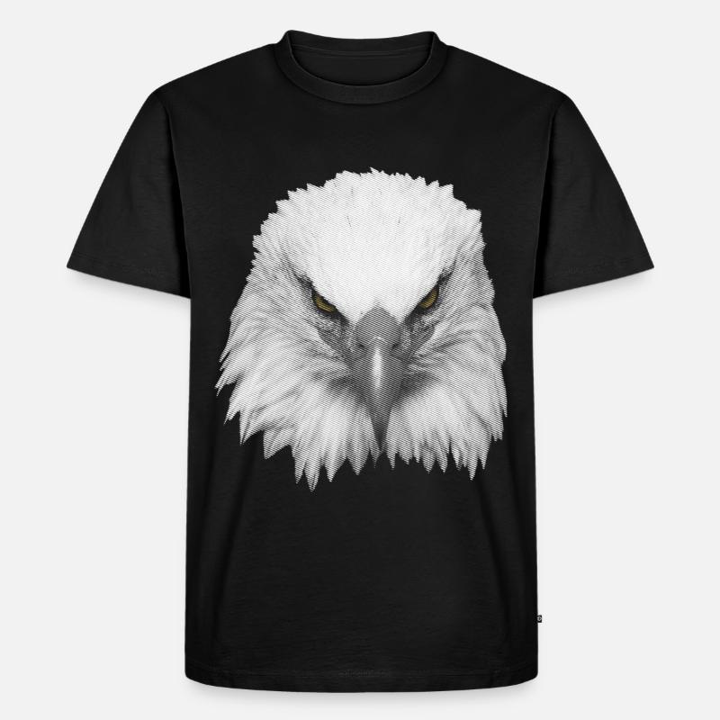 Great Eagle Kopf - Männer Premium Bio T-Shirt - Schwarz