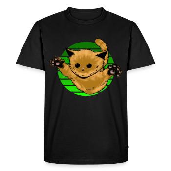 Cat Jumps Sunset - Men's Premium Organic T-Shirt - black - Front - Nico (187cm)