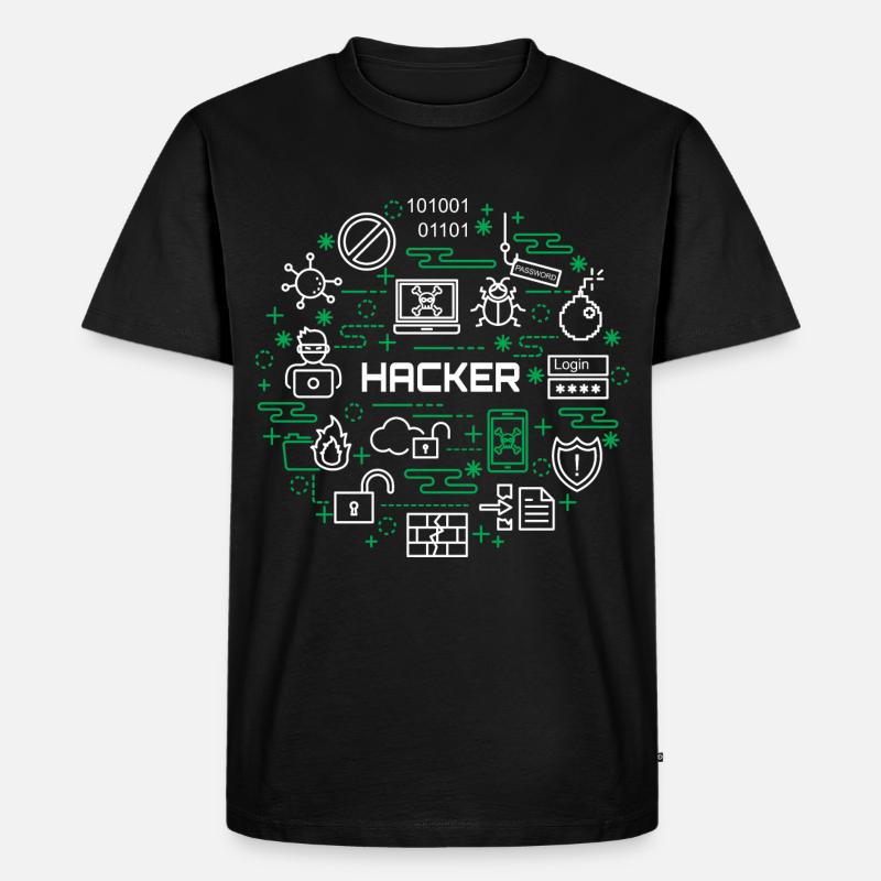 Hacker - Männer Premium Bio T-Shirt - Schwarz