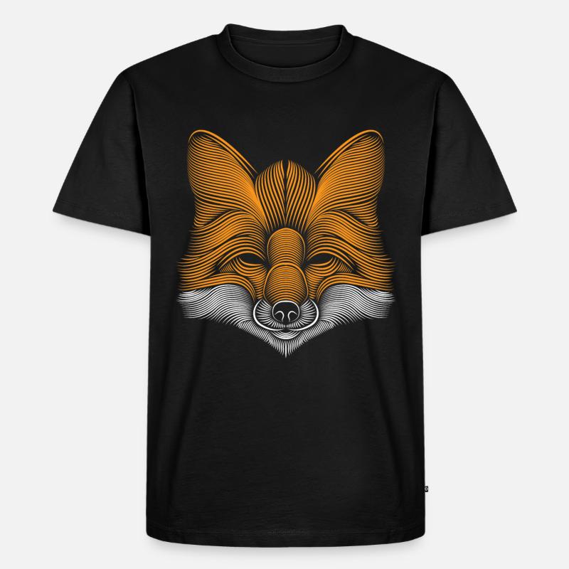 Fuchs - Männer Premium Bio T-Shirt - Schwarz