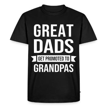 Great Dad promoted Grandpa promoted - Men's Premium Organic T-Shirt - black - Front - Nico (187cm)