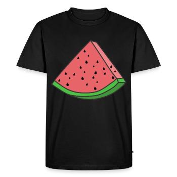 Pastèque Pastèque Pièces de pastèque - T-shirt Premium bio Homme - noir - Devant - Nico (187cm)