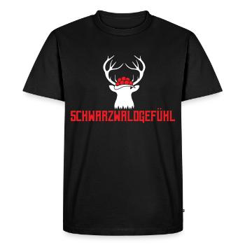 Schwarzwald Gefühl Hirschgeweih - Männer Premium Bio T-Shirt - Schwarz - Vorne - Nico (187cm)