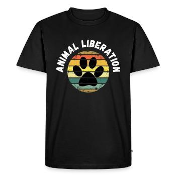 ANIMAL LIBERATION amoureux des animaux - T-shirt Premium bio Homme - noir - Devant - Nico (187cm)