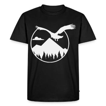 Aigles et montagnes - Eagle and Mountain - T-shirt Premium bio Homme - noir - Devant - Nico (187cm)