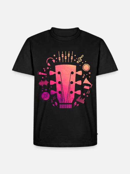 Gitarre - Männer Premium Bio T-Shirt - Schwarz