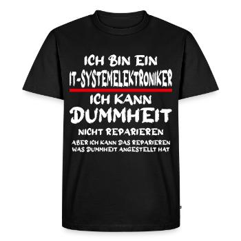 Je suis un technicien en électronique système qui dit - T-shirt Premium bio Homme - noir - Devant - Nico (187cm)