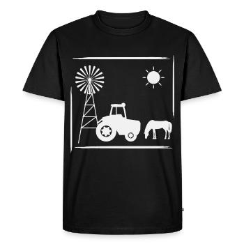 Horse Windmill Ranch Outback Vacances de vacances - T-shirt Premium bio Homme - noir - Devant - Nico (187cm)