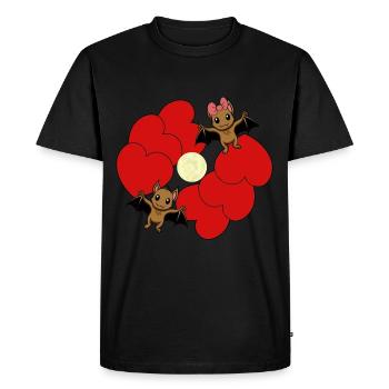 Chauve-souris Saint Valentin Dark Fantasy Enfants Amour - T-shirt Premium bio Homme - noir - Devant - Nico (187cm)