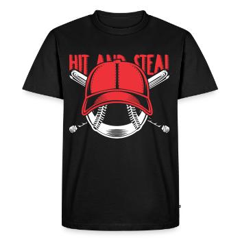 base-ball - T-shirt Premium bio Homme - noir - Devant - Nico (187cm)