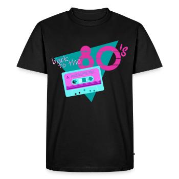 retour à la cassette rétro des années 80 - T-shirt Premium bio Homme - noir - Devant - Nico (187cm)