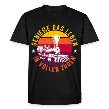 Zug - Männer Premium Bio T-Shirt - Schwarz - Vorne - Nico (187cm)