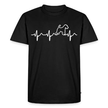 Wirehair Fox Terrier Heartbeat Heart Rate ECG - Men's Premium Organic T-Shirt - black - Front - Nico (187cm)