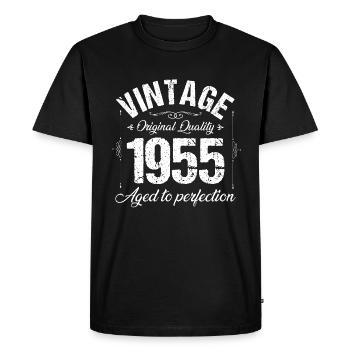 70. Geburtstag 1955 - Männer Premium Bio T-Shirt - Schwarz - Vorne - Nico (187cm)