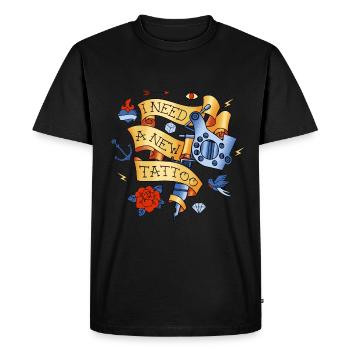 Tatouage Tattowierer - T-shirt Premium bio Homme - noir - Devant - Nico (187cm)