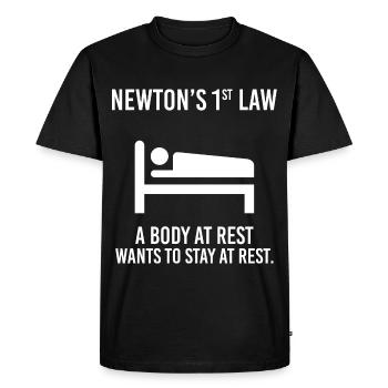 Physics Funny Saying Quote Newton Joke Physicist - Men's Premium Organic T-Shirt - black - Front - Nico (187cm)