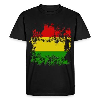 Drapeau Bolivie Rouge Jaune Vert Affligé - T-shirt Premium bio Homme - noir - Devant - Nico (187cm)