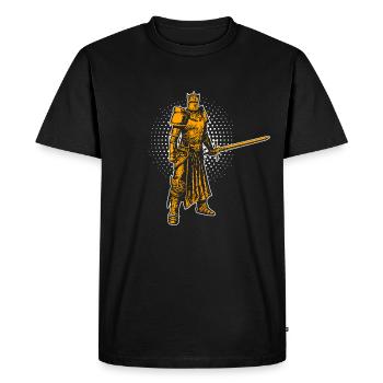 Chevalier moyen age - T-shirt Premium bio Homme - noir - Devant - Nico (187cm)