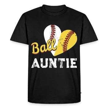 Balle de baseball balle molle coeur tante jour de mère - T-shirt Premium bio Homme - noir - Devant - Nico (187cm)