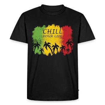 Jamaica chill your life design - Men's Premium Organic T-Shirt - black - Front - Nico (187cm)