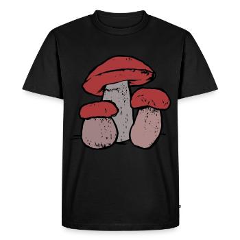 Famille Champignon Forêt Habitant Nature Ecologie Forêt - T-shirt Premium bio Homme - noir - Devant - Nico (187cm)