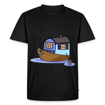 Navire Ahoi House Bateau à rames Bateau à aubes Marin - T-shirt Premium bio Homme - noir - Devant - Nico (187cm)