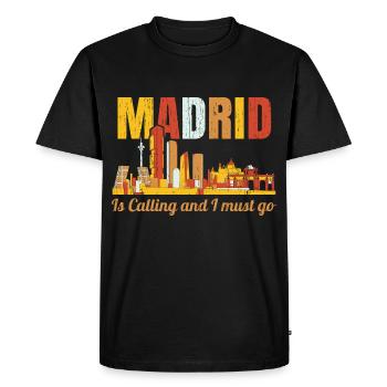 Madrid Is Calling And I Must Go Spain City - Men's Premium Organic T-Shirt - black - Front - Nico (187cm)